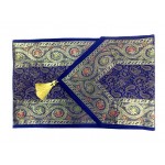 Indian Silk Table Runner with 6 Placemats & 6 Coaster in Blue Color Size 16x62